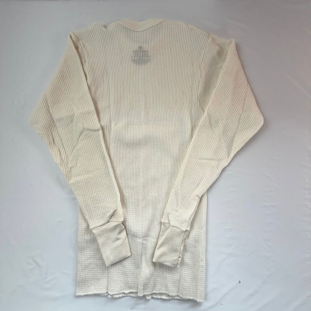 Indera Thermal Top Women Small Cream Waffle Knit Long Sleeve Base Layer 1814